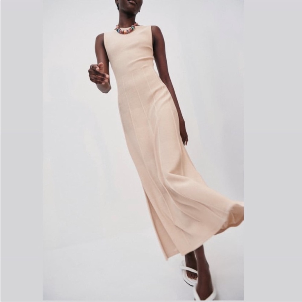 Zara Cream Sleeveless Maxi Dress